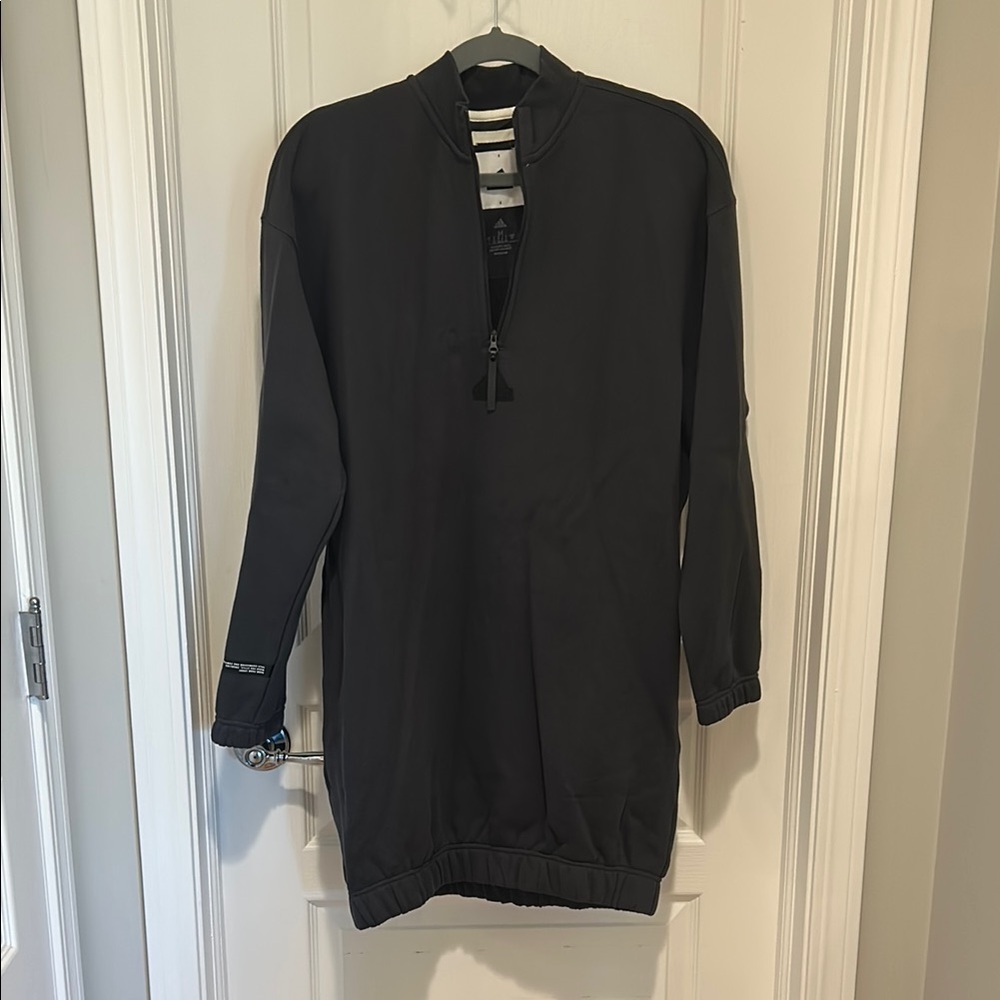 Adidas Gray Mock Neck Long Sleeve Sweater Dress